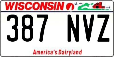 WI license plate 387NVZ