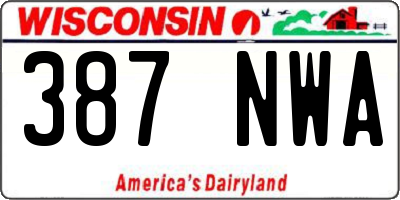 WI license plate 387NWA