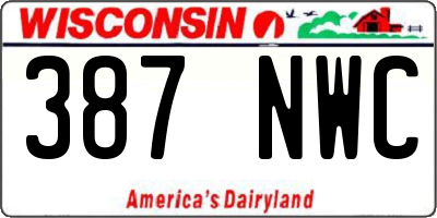 WI license plate 387NWC