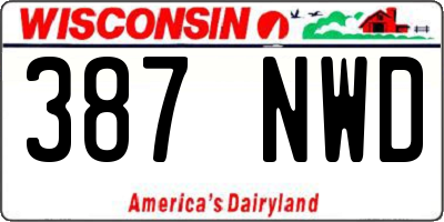 WI license plate 387NWD