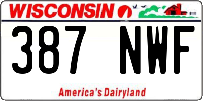 WI license plate 387NWF