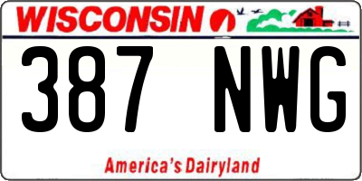 WI license plate 387NWG