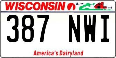 WI license plate 387NWI