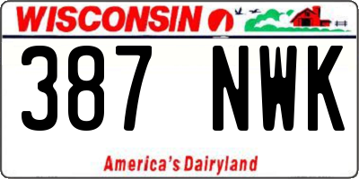 WI license plate 387NWK