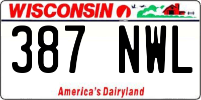 WI license plate 387NWL