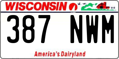 WI license plate 387NWM
