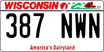 WI license plate 387NWN