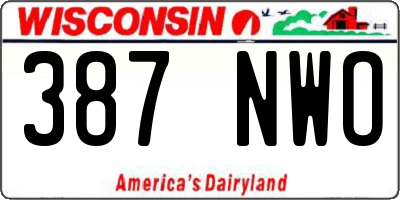 WI license plate 387NWO