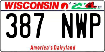 WI license plate 387NWP