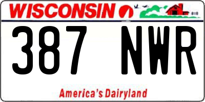 WI license plate 387NWR