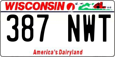 WI license plate 387NWT