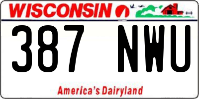 WI license plate 387NWU