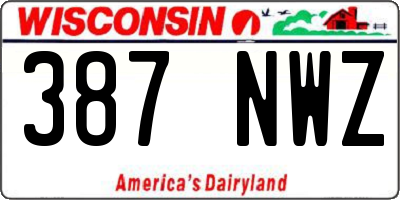 WI license plate 387NWZ