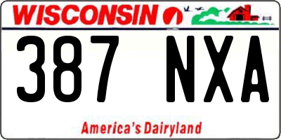 WI license plate 387NXA