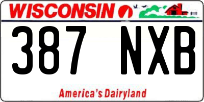 WI license plate 387NXB