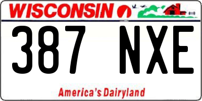 WI license plate 387NXE