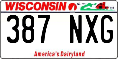 WI license plate 387NXG