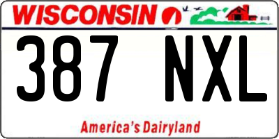 WI license plate 387NXL
