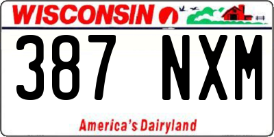 WI license plate 387NXM