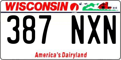 WI license plate 387NXN