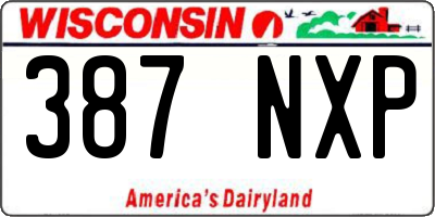 WI license plate 387NXP