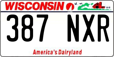 WI license plate 387NXR
