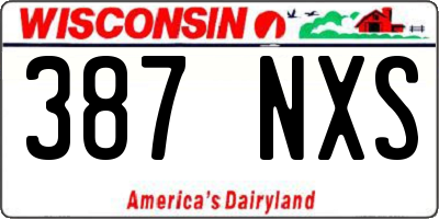 WI license plate 387NXS