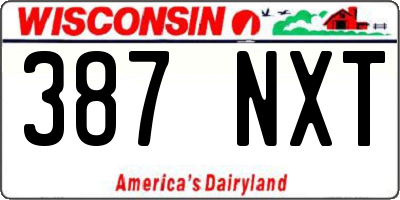 WI license plate 387NXT