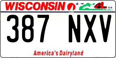 WI license plate 387NXV