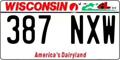 WI license plate 387NXW