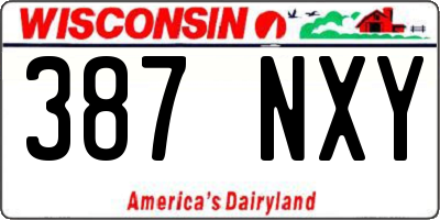 WI license plate 387NXY
