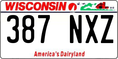 WI license plate 387NXZ