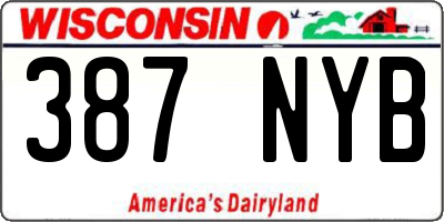 WI license plate 387NYB