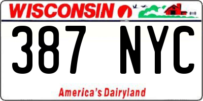 WI license plate 387NYC