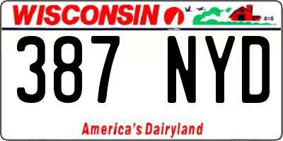 WI license plate 387NYD