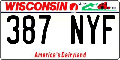 WI license plate 387NYF