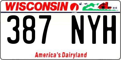 WI license plate 387NYH