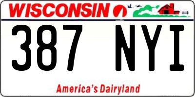 WI license plate 387NYI