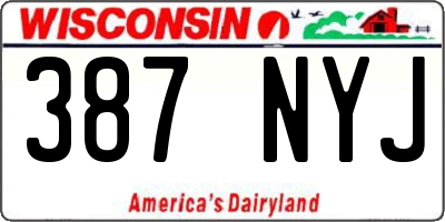 WI license plate 387NYJ