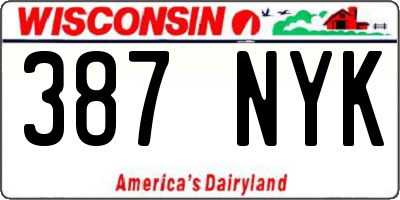 WI license plate 387NYK