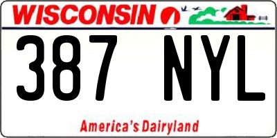 WI license plate 387NYL