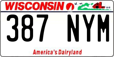 WI license plate 387NYM