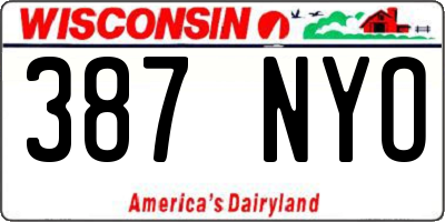 WI license plate 387NYO