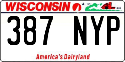 WI license plate 387NYP