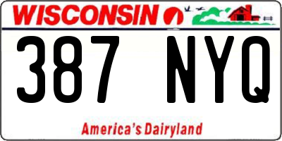 WI license plate 387NYQ