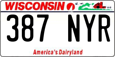 WI license plate 387NYR