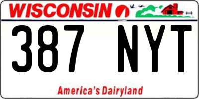 WI license plate 387NYT