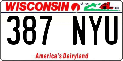WI license plate 387NYU