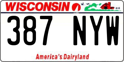 WI license plate 387NYW