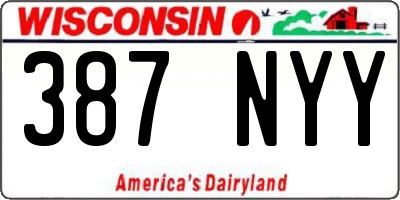 WI license plate 387NYY